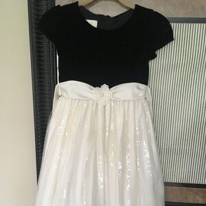 Cinderella Dress Flower Girl Black Velvet Tulle Skirt Sequin